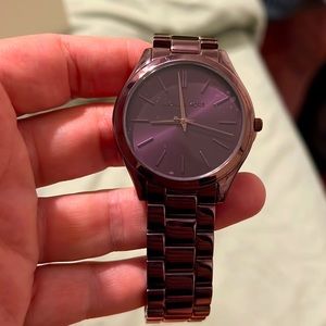 Beautiful purple stainless steel Michael Kors watch NWT!